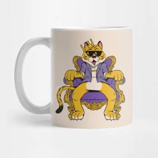 Purple and Gold Tiger King Cartoon Mug